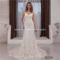 White Mermaid Vestidos De Novia Capped Floor Length Beaded Wedding Dresses Lace Applique Backless Wedding Gown